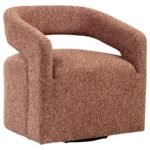 WESTHILL BOUCLE UPHOLSTERED SWIVEL ACCENT CHAIR BERRY