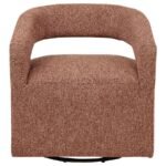WESTHILL BOUCLE UPHOLSTERED SWIVEL ACCENT CHAIR BERRY - Image 3