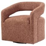 WESTHILL BOUCLE UPHOLSTERED SWIVEL ACCENT CHAIR BERRY - Image 4