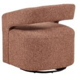WESTHILL BOUCLE UPHOLSTERED SWIVEL ACCENT CHAIR BERRY - Image 6