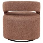 WESTHILL BOUCLE UPHOLSTERED SWIVEL ACCENT CHAIR BERRY - Image 7