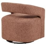 WESTHILL BOUCLE UPHOLSTERED SWIVEL ACCENT CHAIR BERRY - Image 8