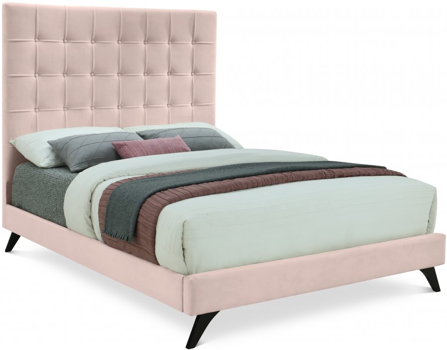 9095.jpg Elly Velvet Upholstered Bed - Image 1