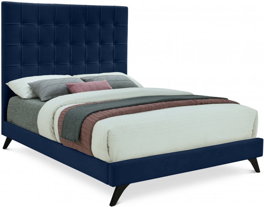 9100.jpg Elly Velvet Upholstered Bed - Image 1