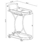 ELFMAN 2-TIER GLASS SHELF METAL BAR CART WHITE AND CHROME - Image 11