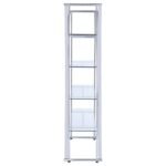 LARSON 73-INCH 4-SHELF GLASS BOOKSHELF CHROME - Image 5