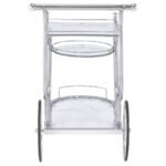 SARANDON 3-TIER GLASS SHELF METAL BAR CART CHROME - Image 6