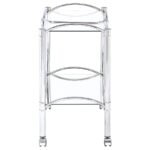 SHADIX 2-TIER RECTANGULAR GLASS SHELF METAL BAR CART CHROME - Image 6