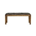 LAMONT FABRIC UPHOLSTERED ACCENT BENCH BLACK AND NATURAL - Image 3
