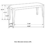 LAMONT FABRIC UPHOLSTERED ACCENT BENCH BLACK AND NATURAL - Image 6