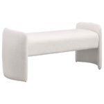 PEORIA VELVET UPHOLSTERED ACCENT BENCH IVORY
