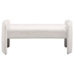 PEORIA VELVET UPHOLSTERED ACCENT BENCH IVORY - Image 3