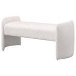 PEORIA VELVET UPHOLSTERED ACCENT BENCH IVORY - Image 4