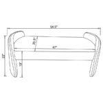 PEORIA VELVET UPHOLSTERED ACCENT BENCH IVORY - Image 7