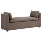 ROBIN UPHOLSTERED ACCENT BENCH WITH ARMRESTS BROWN
