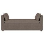 ROBIN UPHOLSTERED ACCENT BENCH WITH ARMRESTS BROWN - Image 3