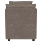 ROBIN UPHOLSTERED ACCENT BENCH WITH ARMRESTS BROWN - Image 5