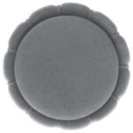 SORA ROUND UPHOLSTERED OTTOMAN GREY - Image 3