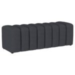 SUMMER FABRIC UPHOLSTERED TUFTED ACCENT BENCH CHARCOAL