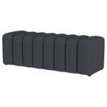 SUMMER FABRIC UPHOLSTERED TUFTED ACCENT BENCH CHARCOAL - Image 4