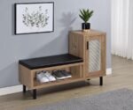 TELLER 1-DOOR ENTRYWAY SHOE STORAGE BENCH NATURAL OAK - Image 2