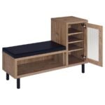 TELLER 1-DOOR ENTRYWAY SHOE STORAGE BENCH NATURAL OAK - Image 3
