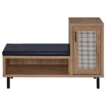 TELLER 1-DOOR ENTRYWAY SHOE STORAGE BENCH NATURAL OAK - Image 4