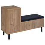 TELLER 1-DOOR ENTRYWAY SHOE STORAGE BENCH NATURAL OAK - Image 6