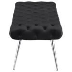 ELLA UPHOLSTERED TUFTED BENCH STAINLESS STEEL LEGS BLACK - Image 4