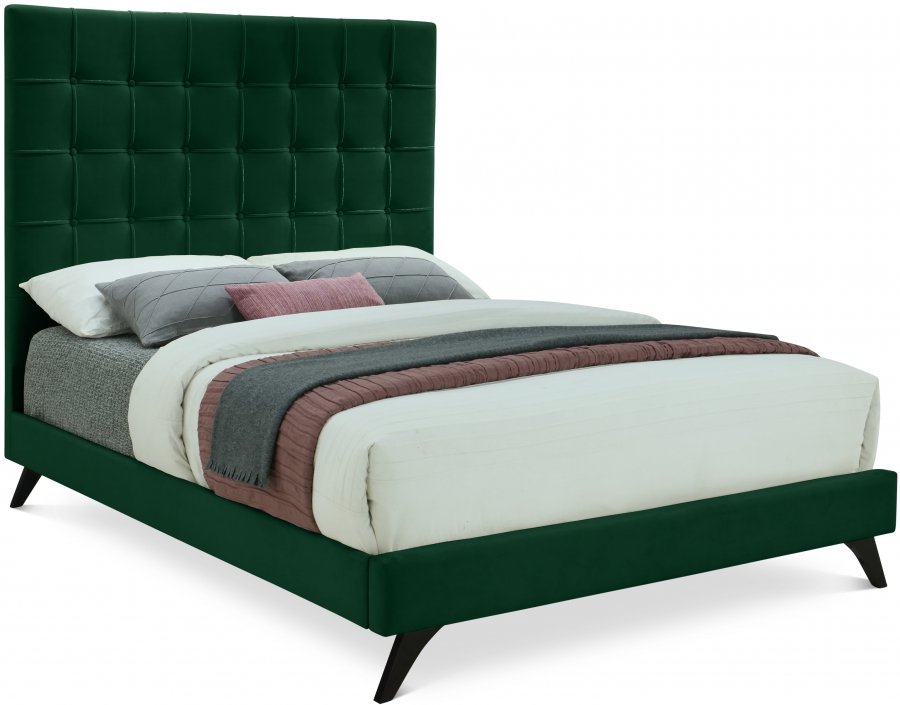 9115.jpg Elly Velvet Upholstered Bed - Image 1