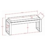 AIDEN FABRIC UPHOLSTERED ACCENT BENCH DISTRESSED WHITE - Image 3