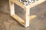 AIDEN FABRIC UPHOLSTERED ACCENT BENCH DISTRESSED WHITE - Image 6