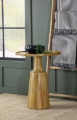 IXIA ROUND SOLID MANGO WOOD ACCENT SIDE TABLE NATURAL - Image 2
