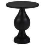 DIANELLA ROUND PEDESTAL BASE ACCENT SIDE TABLE BLACK STAIN