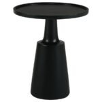 IXIA ROUND SOLID MANGO WOOD ACCENT SIDE TABLE BLACK STAIN