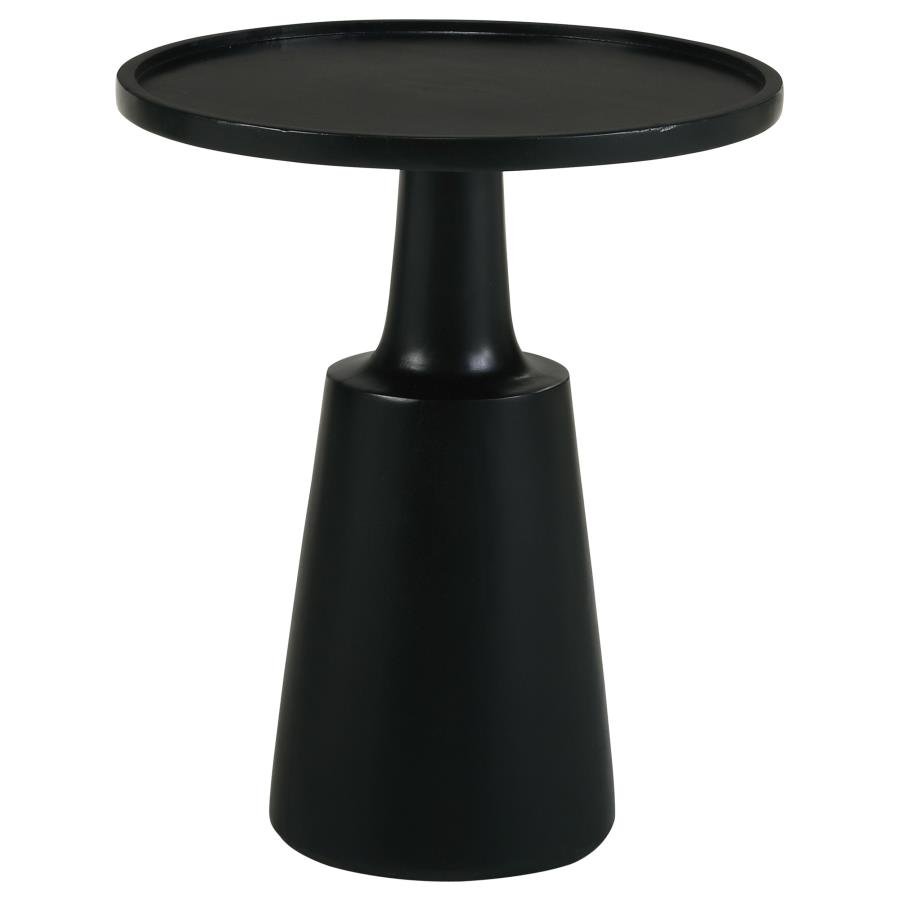 915109_02x900.jpg IXIA ROUND SOLID MANGO WOOD ACCENT SIDE TABLE BLACK STAIN - Image 1