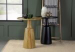 IXIA ROUND SOLID MANGO WOOD ACCENT SIDE TABLE BLACK STAIN - Image 6