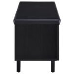 BRIXTON 2-DOOR PADDED ENTRYWAY SHOE STORAGE BENCH BLACK - Image 9