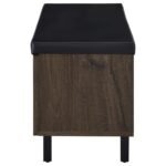 BRIXTON 2-DOOR PADDED ENTRYWAY SHOE STORAGE BENCH SMOKED OAK - Image 6