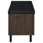 BRIXTON 2-DOOR PADDED ENTRYWAY SHOE STORAGE BENCH SMOKED OAK - Image 9