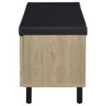 BRIXTON 2-DOOR PADDED ENTRYWAY SHOE STORAGE BENCH WHITE OAK - Image 6