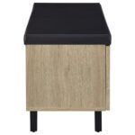 BRIXTON 2-DOOR PADDED ENTRYWAY SHOE STORAGE BENCH WHITE OAK - Image 9