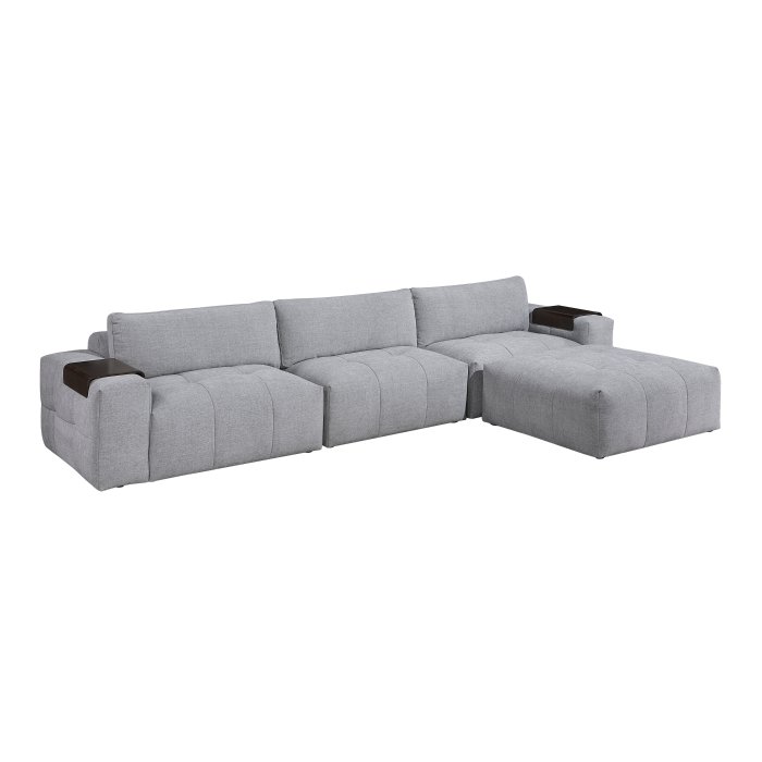9155GY-41L1ROT_noBG_side_1__l.jpg 9155GY*41L1ROT 4-Piece Modular Sectional with Ottoman - Image 1