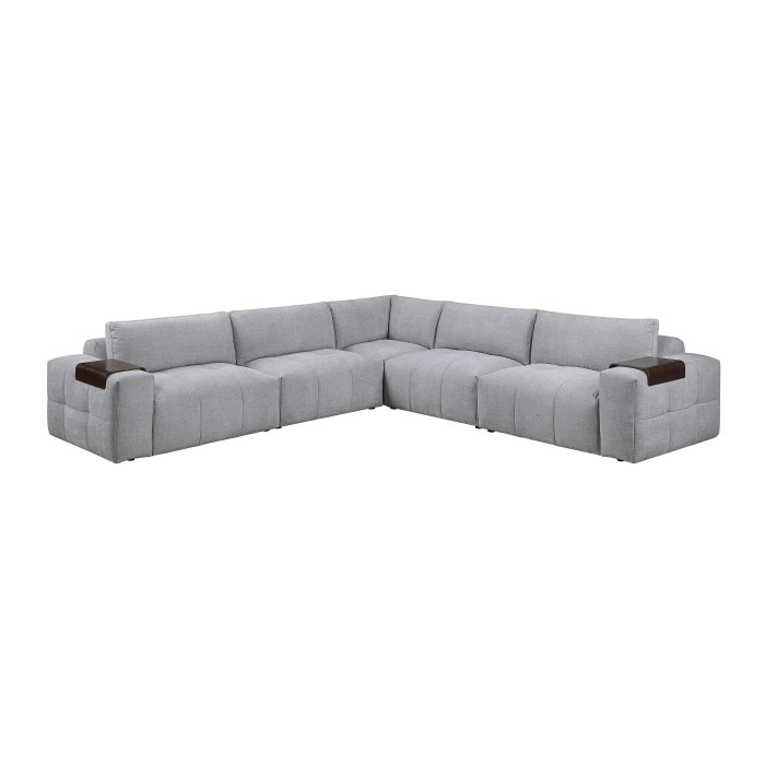 9155GY-51L1R_noBG_front__l.jpg 9155GY*51L1R 5-Piece Modular Sectional - Image 1