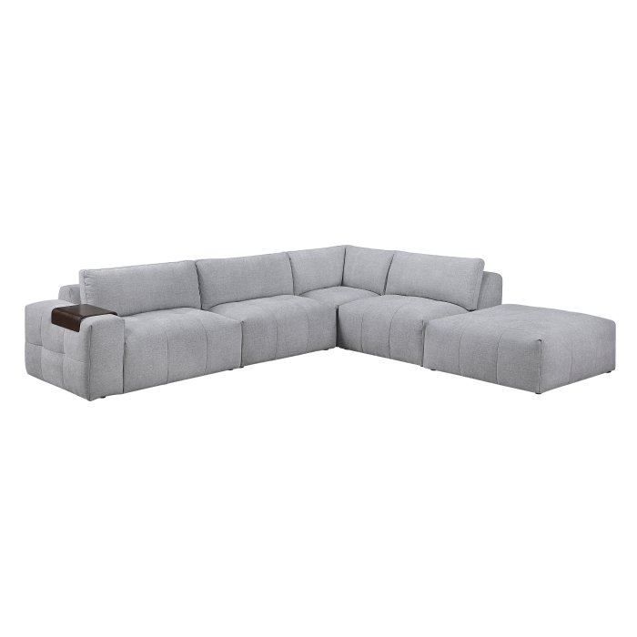 9155GY-51L2ACOT_noBG_front__l.jpg 9155GY*51LOT 5-Piece Modular Sectional with Ottoman - Image 1