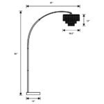 SHIRLEY 86-INCH HANGING CRYSTAL ARC METAL FLOOR LAMP CHROME - Image 3