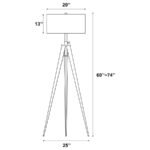 HARRINGTON 60-INCH DRUM SHADE METAL TRIPOD FLOOR LAMP BLACK - Image 3