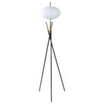 LAYTON WHITE ORB SHADE TRIPOD FLOOR LAMP BLACK - Image 3