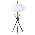 LAYTON WHITE ORB SHADE TRIPOD TABLE LAMP BLACK