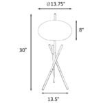 LAYTON WHITE ORB SHADE TRIPOD TABLE LAMP BLACK - Image 3